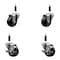 Service Caster 3'' Soft Rubber Wheel Swivel 7/8'' Expanding Stem Caster Set 2 Brakes, 4PK SCC-EX20S314-SRS-2-TLB-2-78 - alternate 1